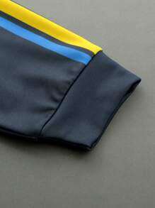 PAVTROS Manfinity Streetrush Manfinity Streetrush Men's Autumn Letter & Heart Graphic Print Drawstring Hooded Sweatshirt, Men's Street Style Heart Print Hoodie,Boyfriend Gift - Multicolor - View 3