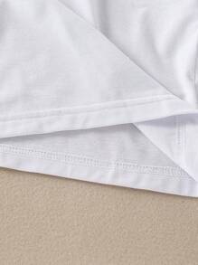 SHEIN Conjunto de 3 piezas para niña: Camiseta de cuello redondo básica de manga larga con gráfico impreso de lema de unicornio adorable y casual, prenda de uso diario de moda para otoño/invierno