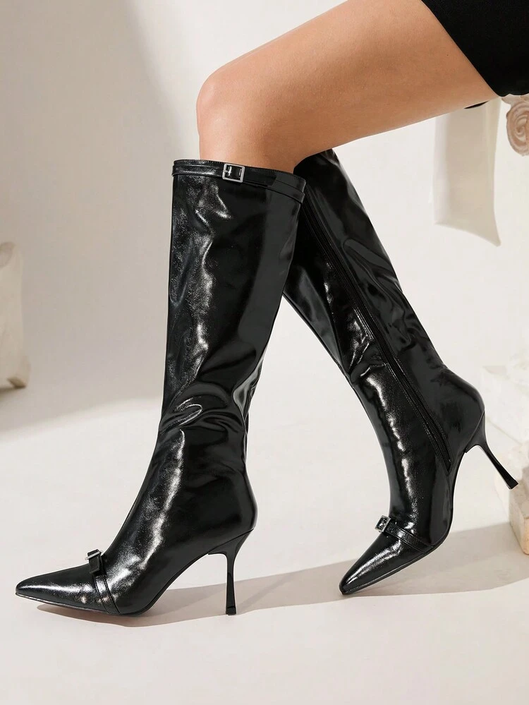 CUCCOO CHICEST Women's Fashion Pointed Toe High Heel Boots, Elegant For Party/Formal Occasions, Autumn/Winter New Year Holiday