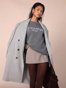 COSMINA 女士休闲时尚圆领长袖套头毛衣，日常穿着 - 深灰色 - 查看 4