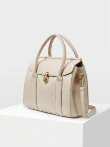 MOTF PREMIUM BOLSO DE MANO MINIMALISTA Y DE MODA PARA IR AL TRABAJO PARA MUJERES - Beis - Ver 5