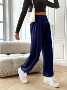 INAWLY Women's High Waist Loose Sweatpants, Casual Yoga Home Wear Graduation,Back To School Outfits,Graduation,Teacher Outfits For Women,Back To School Fall Cloth For Women - Navy Blue - View 5