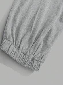 RueChic Men Pocket And Drawstring Detailed Long Sleeve Regular Loungewear Set - Grey - View 6