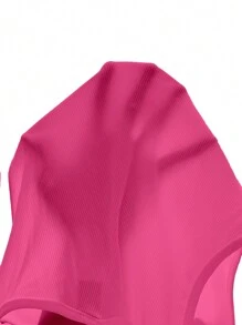 Slaydiva Basic Casual White Racerback Tank Top With Deep U-Neck - Hot Pink - View 6