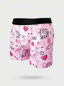 Happy Jammies 男式字母和心形印花拼色休闲平角内裤