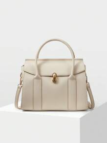 MOTF PREMIUM BOLSO DE MANO MINIMALISTA Y DE MODA PARA IR AL TRABAJO PARA MUJERES - Beis - Ver 3