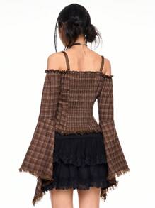 ROMWE Women's Casual Simple Fashion Shirt, Suitable For Daily Wear - Coffee Brown - View 2