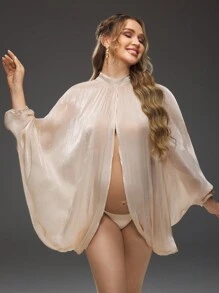 Cheriluna Maternity Robe sexy de séance photo de maternité avec fente avant et arrière, de couleur unie transparente