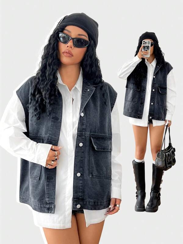 Coolane Women's Women's Streetwear Denim Over Size Jacket