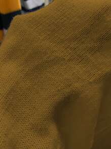 Elenzga 露肩长袖 A 字形下摆针织毛衣连衣裙（米色），秋冬季女士 - 薑色 - 查看 7