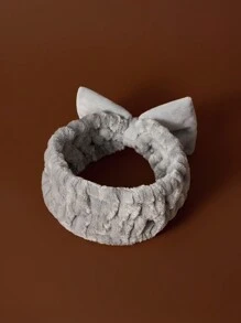 HARRY POTTER X SHEIN 1个毛绒蝴蝶结装饰可伸缩发圈，礼品，适用于家居、浴室装饰，夏季、返校季 - 灰色 - 查看 2