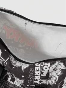 TOM & JERRY X SHEIN Hand Carry Bag, Large Capacity Rhombus Travel Luggage, Portable Overnight Tote, Fashion Travel Bag, Yoga Mat Bag, Portable Shoes Storage Crossbody Bag - Multicolor - View 6