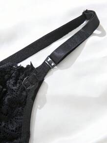 Moonlight & Mama Comfy Curvy Floral Lace Black Plus Size Maternity & Nursing Bra