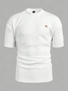 Manfinity RelaxMax Men Simple Round Neck Long Sleeve Top And Front Tie Up Long Pants Set - White - View 7