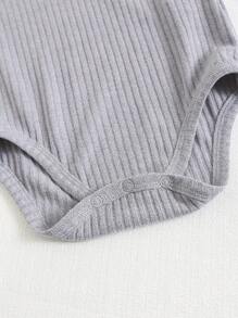 SHEIN 4pcs/Set Newborn All-Match Minimalist Snap Front Bodysuits, Casual Versatile For Everyday & Outings