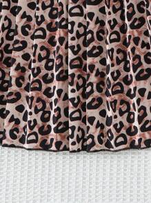 Sparklyn Tween Girls Leopard Print Short Sleeve Top And Skirt 2 Pieces Casual Outfit - Black - View 6