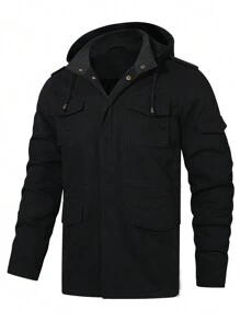 Manfinity Homme Men's Padded Coat, Casual Outwear, Fall/Winter - Black - View 1