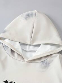 SHEIN Explorewe 1pc Teens/Youth Fashion Embroidered Print Sweatshirt, Casual For Teen Boys - Light Grey - View 4