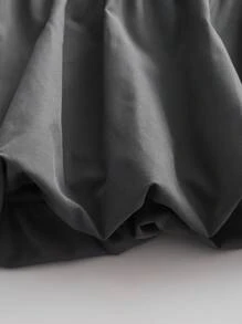 Minifalda gris con bajo con volantes elegante para niñas preadolescentes, adecuada para la escuela, salidas y uso en todas las estaciones