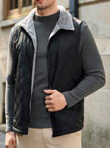Manfinity VCAY Men's Woven Fitted Business Casual Vest, Suitable For Autumn/Winter