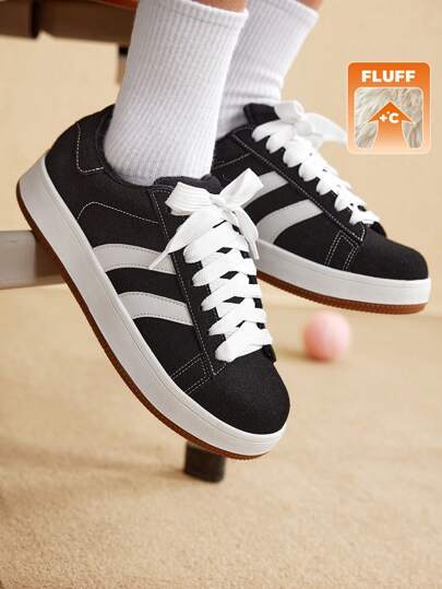 CUCCOO EASI Zapatillas deportivas de moda versátiles y casuales con forro de piel para mujer, zapatillas de Día de San Valentín