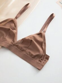 Women's Lingerie Set (Seamless Bra & Thong) - Coffee Brown - View 5