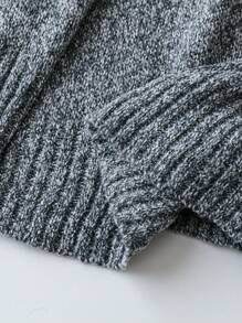 SHEIN LUNE Plus Size Women Star Pattern Round Neck Sweater, Casual For Autumn/Winter Knit Pullover Fall - Grey - View 4