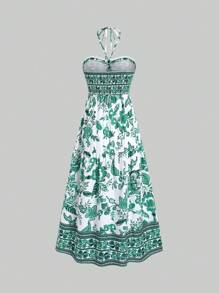 Sweetra 女士夏季海滩度假多巴胺印花细肩带连衣裙