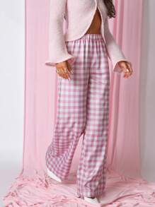 COSMINA 女士格纹松紧腰休闲裤，适合日常穿着 - 彩色 - 查看 4