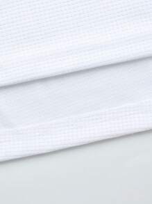 Manfinity Homme Men's Solid Color Polo Shirt And Shorts Set, Casual & Minimalist For Daily Wear - White - View 8