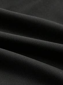 SHEIN Swim Curve 女性實色褶裥比基尼下著，圓環裝飾，適用於夏季海灘度假 - 黑色 - 查看 4