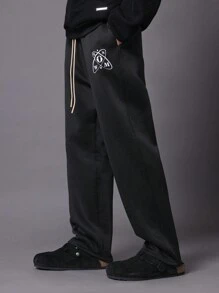 SUMWON 男女款抽绳运动慢跑运动裤舒适羊毛休闲运动服冬季休闲健身房居家健身运动裤