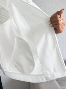 SHEIN Cárdigan corto de corte holgado para mujeres embarazadas - Albaricoque - Ver 6