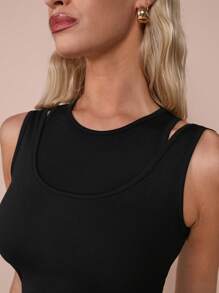 COSMINA Women's Basic Black Tank Top, For Casual Commuting, Spring/Summer