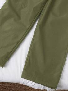 SHEIN Tween Boys' Affordable Black Pants, Suitable For Commuting, School, Casual, Travel, Sports, Spring, Summer, Autumn, Winter