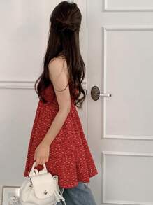 DAZY 女士修身迷你抹胸连衣裙，休闲时尚，适合日常穿着，夏季邮轮女装，红色连衣裙，嘉年华风格 - 紅色 - 查看 6