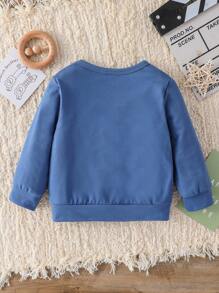 SHEIN Sudadera deportiva casual cómoda para bebés/niños pequeños con estampado de corazón para el Día de San Valentín, adecuada para vacaciones, viajes, escuela, reuniones diarias, primavera/verano/otoño