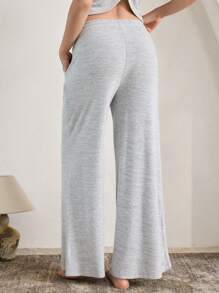 Ocili Leisure Soft & Comfortable Fleece Tie-Up Loose Pants, Women's Loungewear Bottom - Grey - View 3