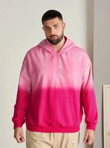 Mainfolk Men's Plus Size Loose Knit Hoodies, Long Sleeve, For Fall Winter - Pink - View 4