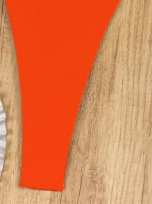 Swim SXY 1 chiếc áo hở cổ màu trơn thời trang cho nữ mặc hàng ngày vào mùa hè - trái cam - Xem 4