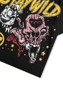 Manfinity EMRG 男士字母印花圆领短袖休闲 T 恤 - 彩色 - 查看 4