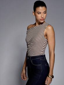 MISSGUIDED Stripe Texture Bodysuit - Multicolor - View 3