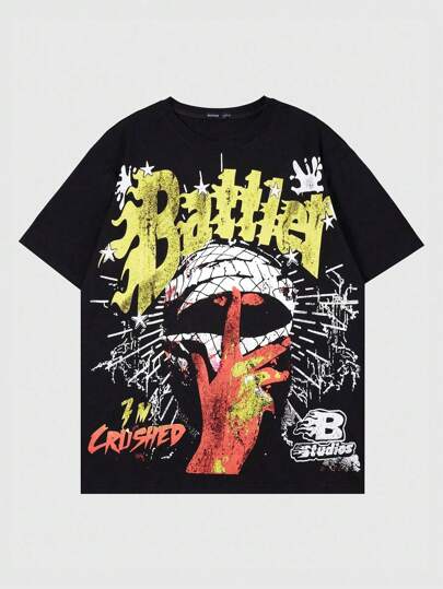 Street Life T-shirt à manches courtes pour hommes, imprimé de portrait flou, style rue vintage