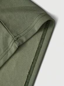 Manfinity Roughcore Conjunto de camiseta de manga corta con estampado oversize de personajes mitológicos masculinos e shorts con estampado por inyección para jóvenes, estilo urbano - Verde militar - Ver 6