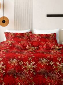 3 pièces Ensemble de housse de couette imprimée en polyester pour Noël