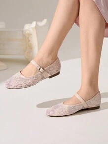 CUCCOO CHICEST Women's Casual Simple Embroidered Flat Shoes Spring Shoes Spring Break Easter - Pink - View 2