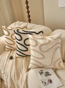 1 件，北欧 Ins 风格刺绣抱枕沙发床头枕腰枕簇绒流苏飘窗蒲团抱枕 45 * 45 厘米，秋季装饰，秋季装饰，房间装饰 - 棕色 - 查看 4