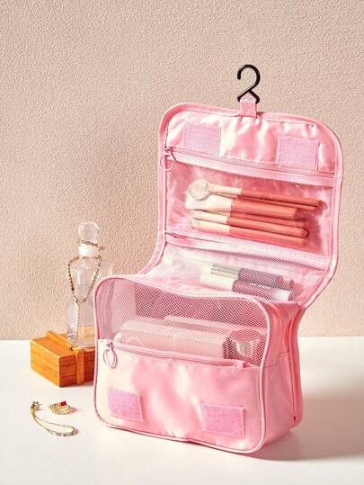 SHEIN 1PC Multi-Functional Hanging Makeup Bag, Storage Bag, Large Capacity, Convenient To Carry,For Men And Women Waterproof Makeup Brushes Storage Beach Bag Beach Essentials Beach Towel Organizer Beach Accessories Beach Stuff Holiday Bag Holiday Essentials For Summer For Vacation Christmas For Holiday Gift Giving,Boho Vibes