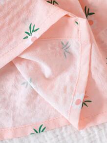 SHEIN 1pc Baby Girl Casual Floral Digital Print Cap Sleeve Blouse, Cute & Suitable For Outdoor Wear - Multicolor - View 6