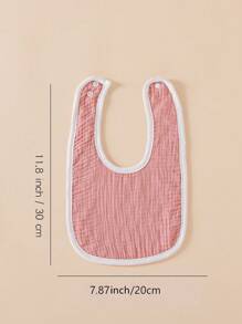5pcs/Pack U-Shaped Cotton Baby Bibs, Pink